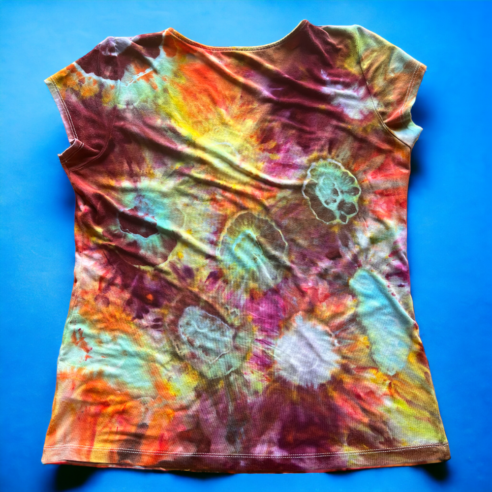 
                  
                    Women's Hand Tie Dyed Women’s T-Shirt Size L | Ladies Top | Women's Clothing | Custom T Shirt | Back
                  
                